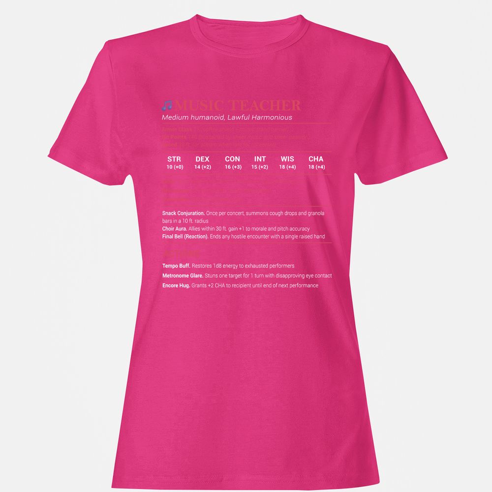 Music Teacher Women's T-Shirt - Heliconia - 6