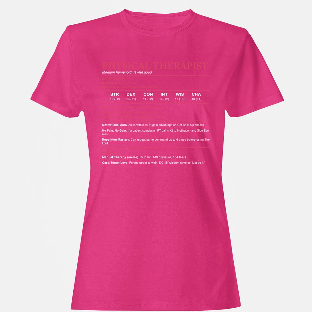Physical Therapist Stats Women's T-Shirt - Heliconia - 6
