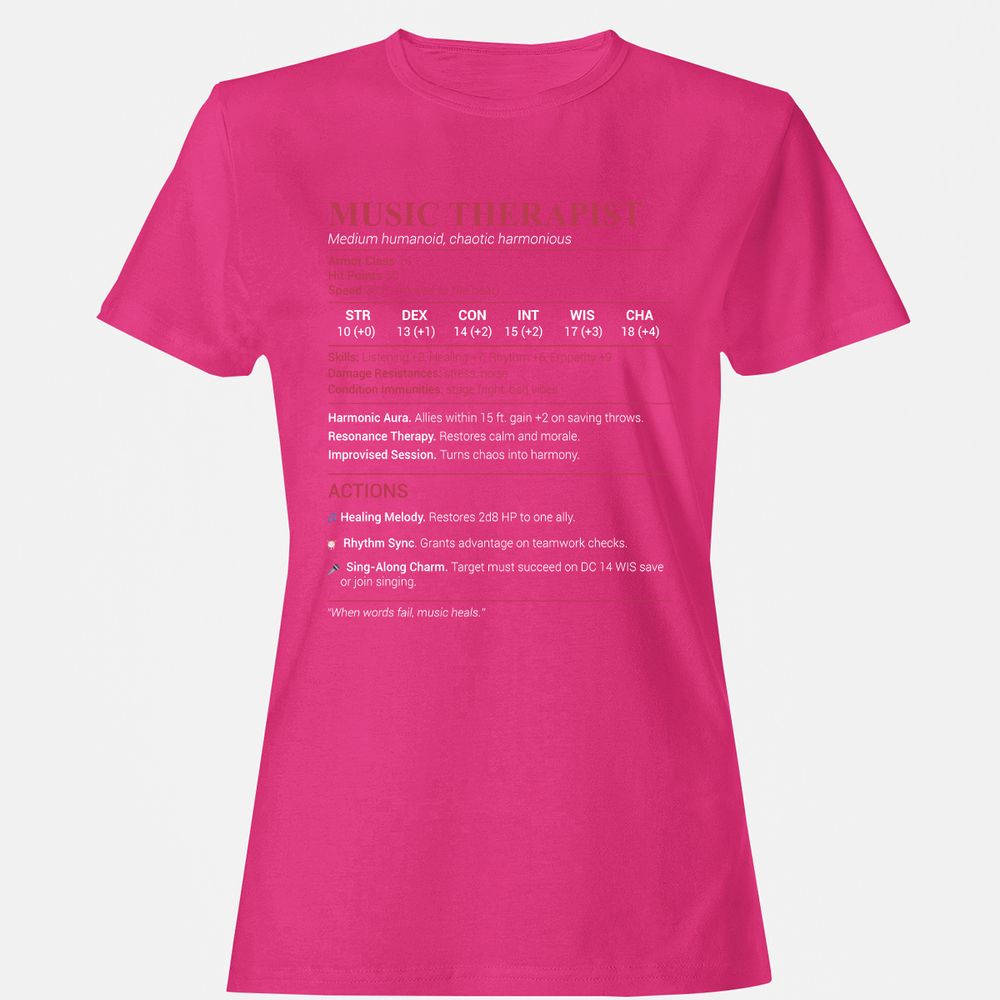 Music Therapist Women's T-Shirt - Heliconia - 6