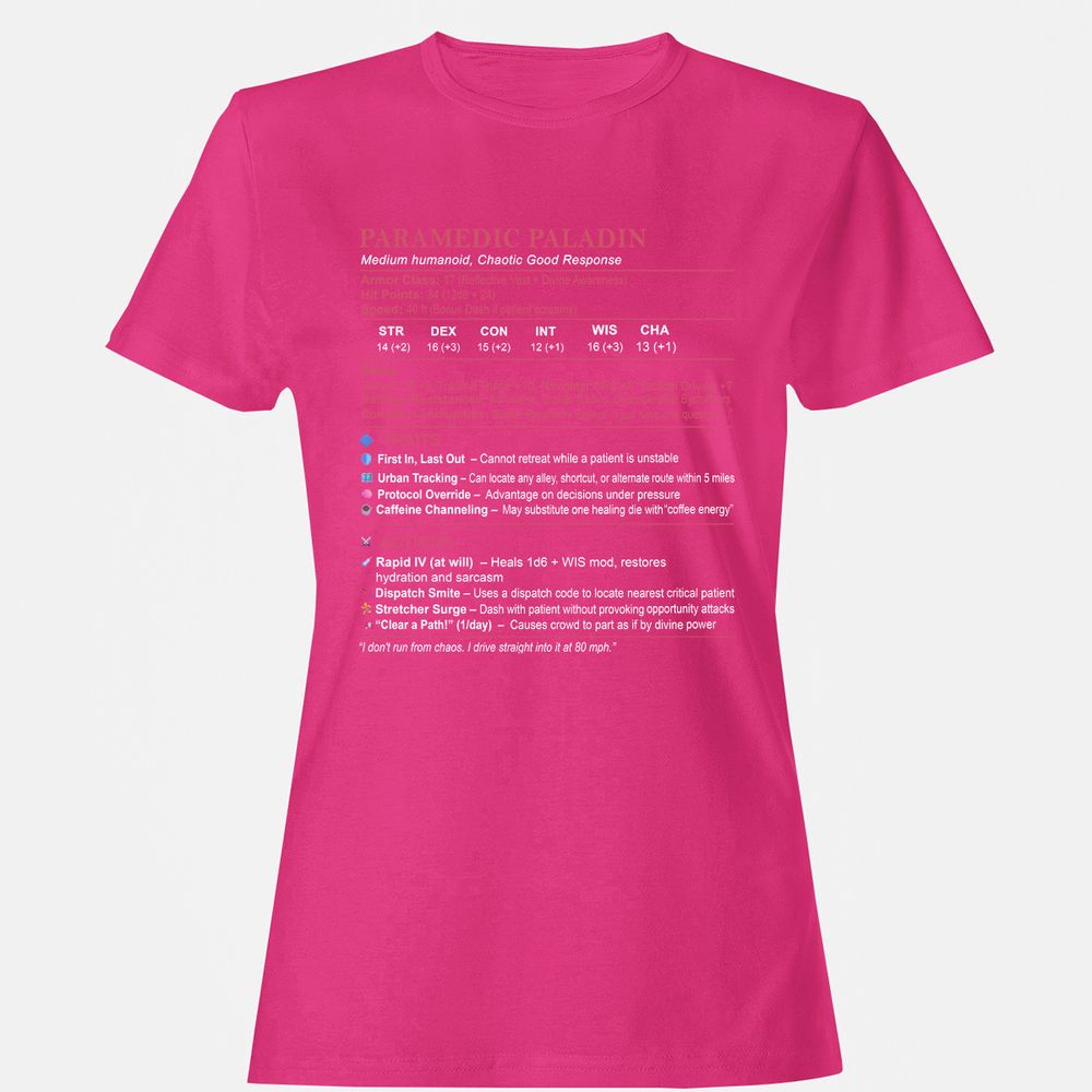 Paramedic Stats Women's T-Shirt - Heliconia - 6