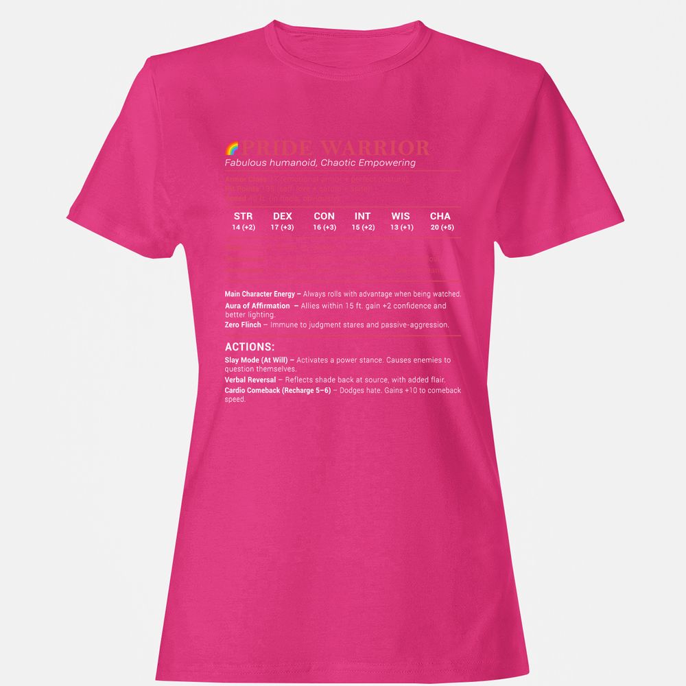 Pride Warrior Stats Women's T-Shirt - Heliconia - 6