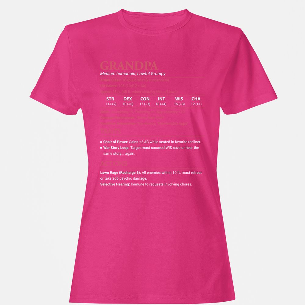 Grandpa Stats Women's T-Shirt - Heliconia - 6