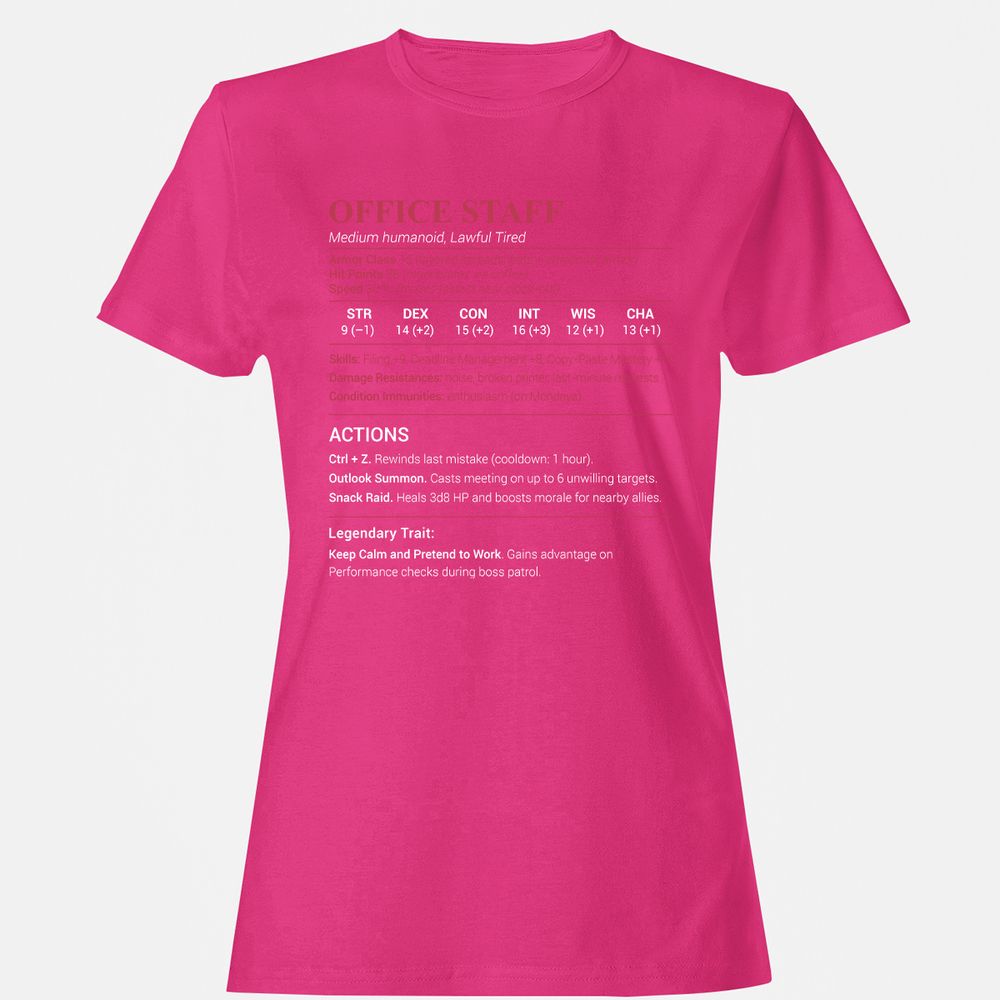 Office Staff Women's T-Shirt - Heliconia - 6