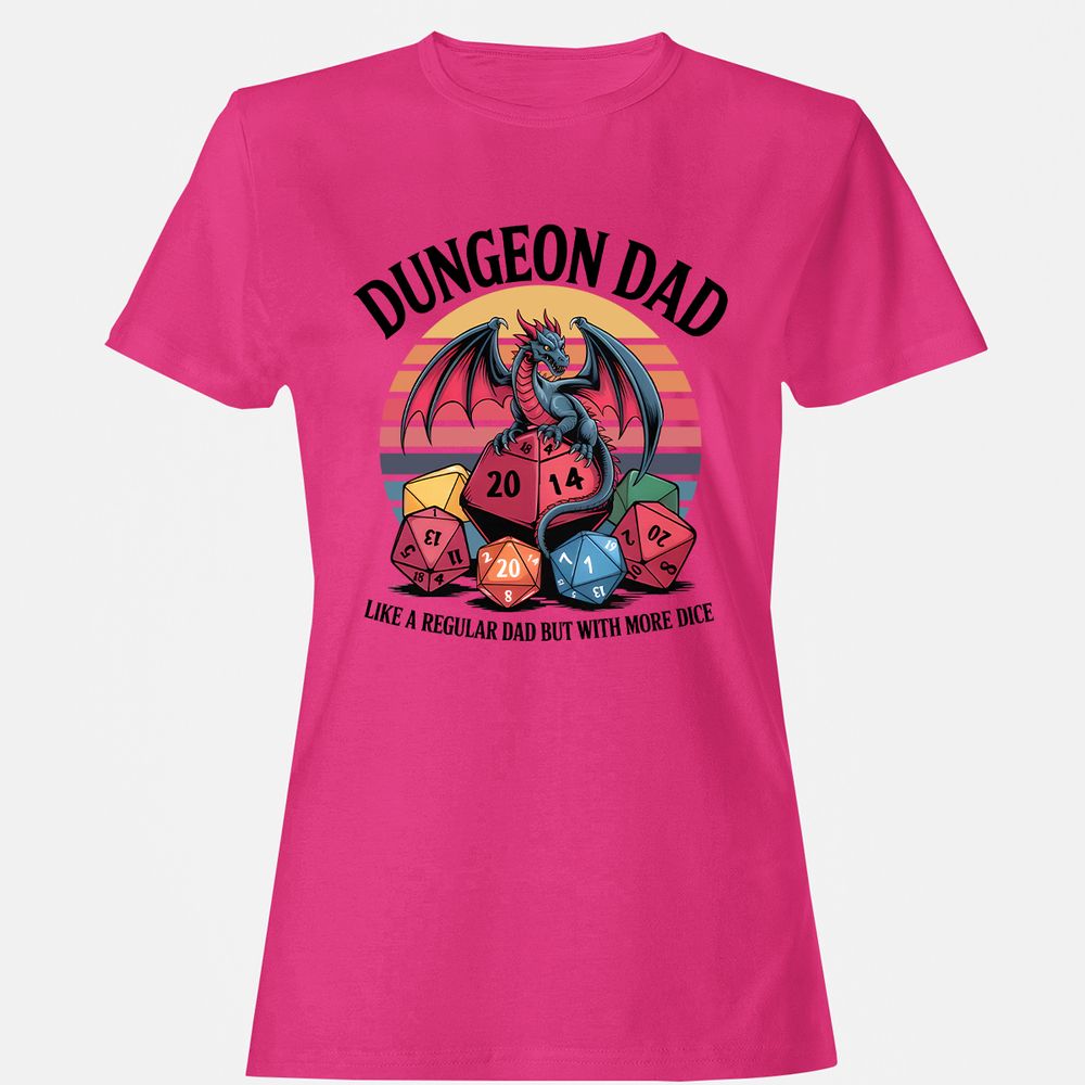 Dungeon Dad With More Dice Women's T-Shirt - Heliconia - 6