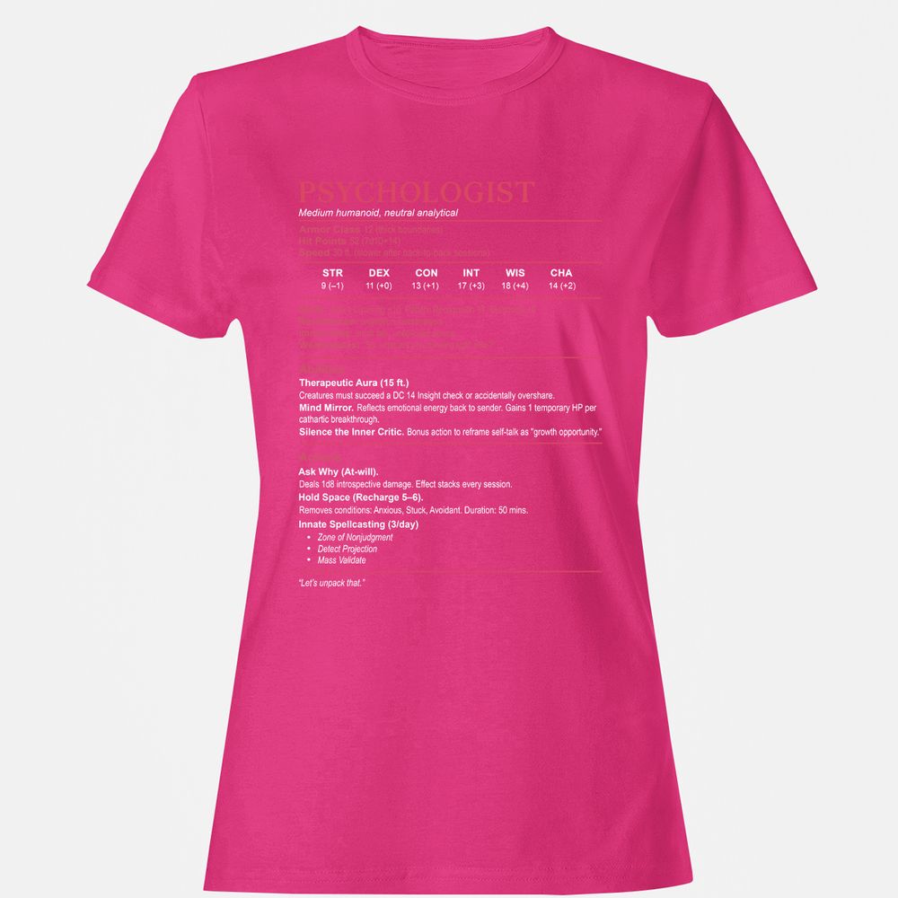 Psychologist Stats Women's T-Shirt - Heliconia - 6
