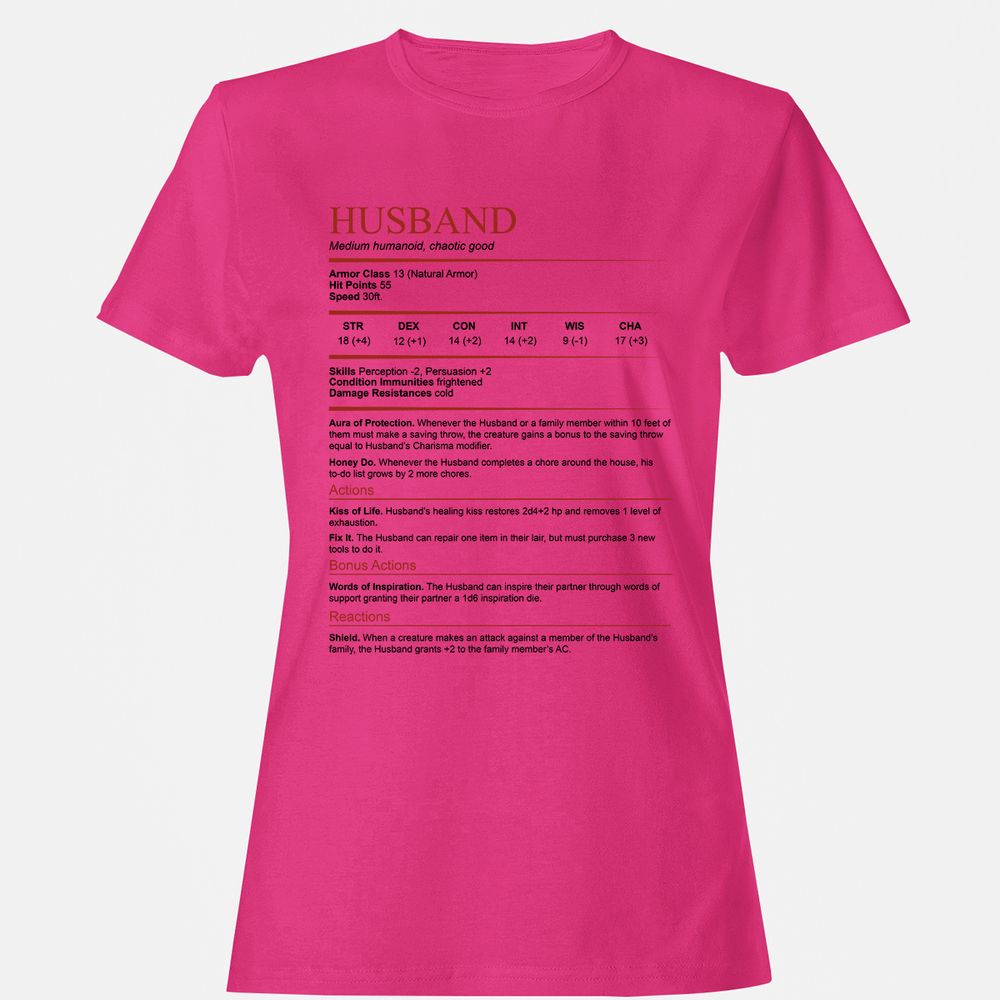 Husband White Women's T-Shirt - Heliconia - 6