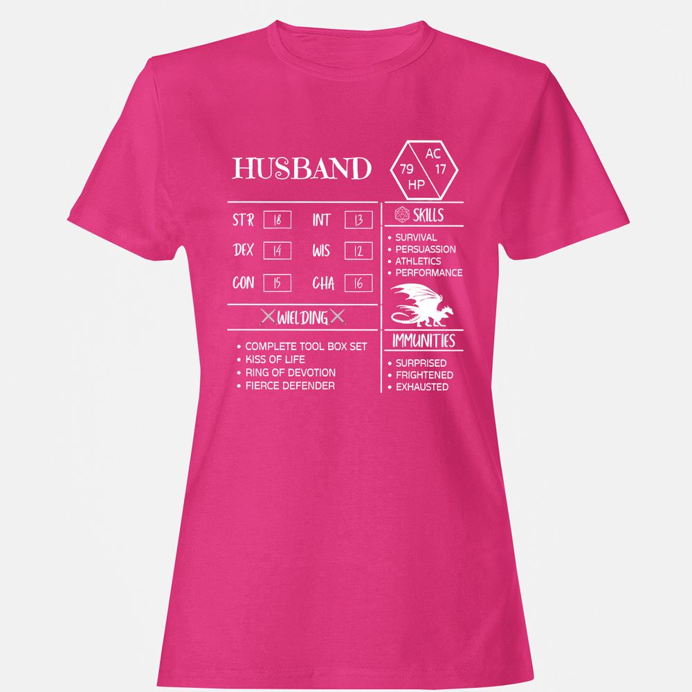 Husband Stats 2 Women's T-Shirt - Heliconia - 6