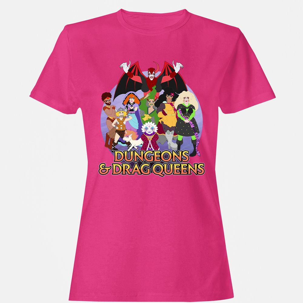 Dungeons n Drag Queens Cartoon Women's T-Shirt - Heliconia - 6