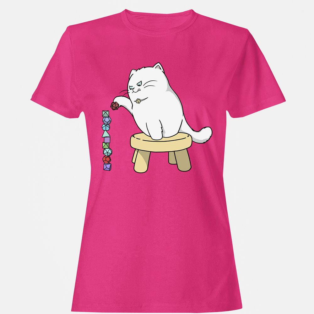 Cat Stacking Dice Women's T-Shirt - Heliconia - 6