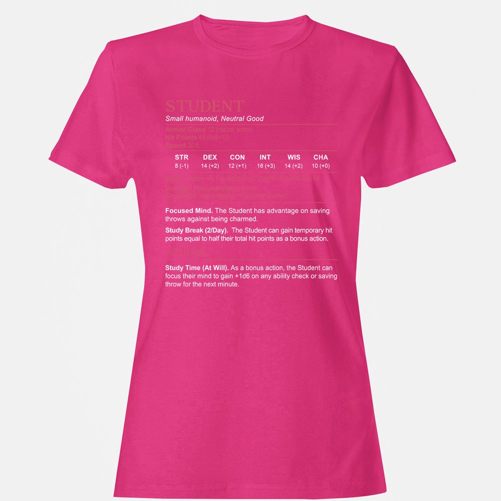 Student Stats Women's T-Shirt - Heliconia - 6
