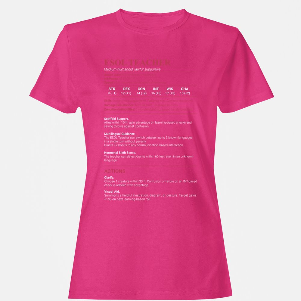 ESOL Teacher Women's T-Shirt - Heliconia - 6
