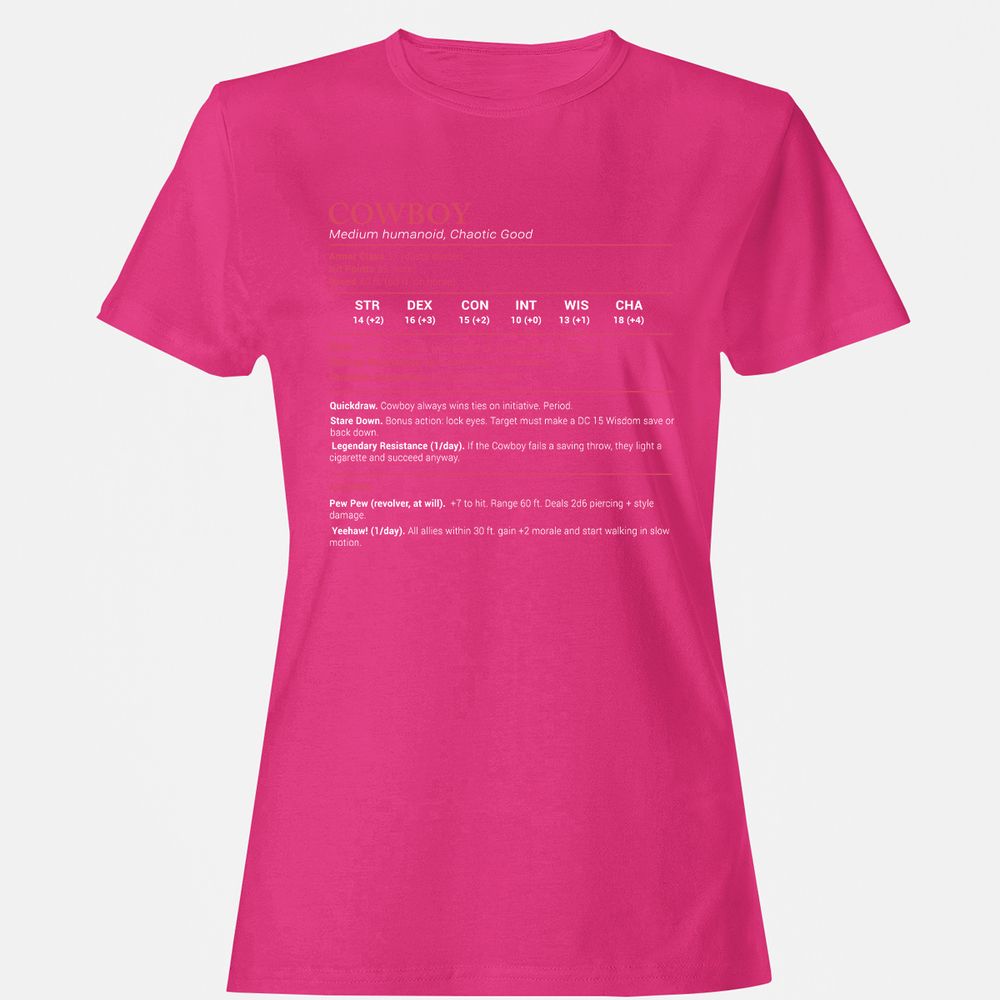 Cowboy Stats Women's T-Shirt - Heliconia - 6