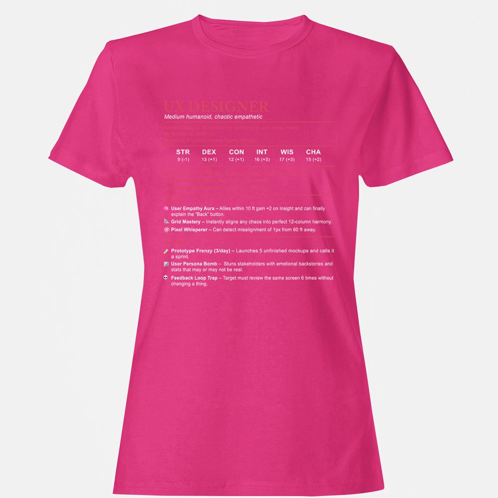 UX Designer Stats Women's T-Shirt - Heliconia - 6