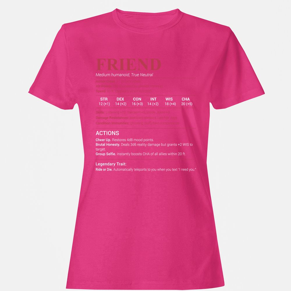 Friend Stats Women's T-Shirt - Heliconia - 6