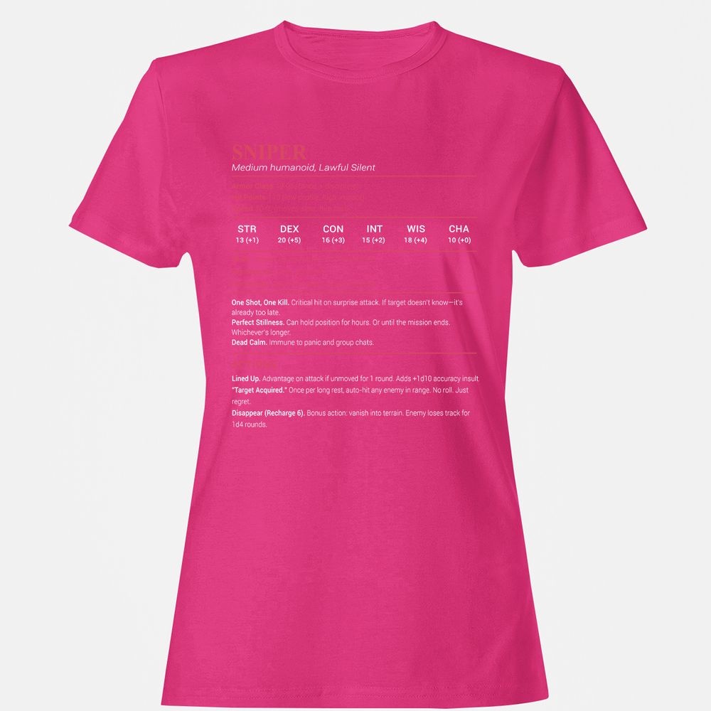 Sniper Stats Women's T-Shirt - Heliconia - 6