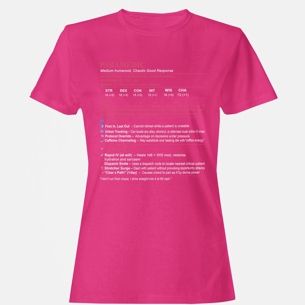 Paramedic Stats Women's T-Shirt - Heliconia - 6