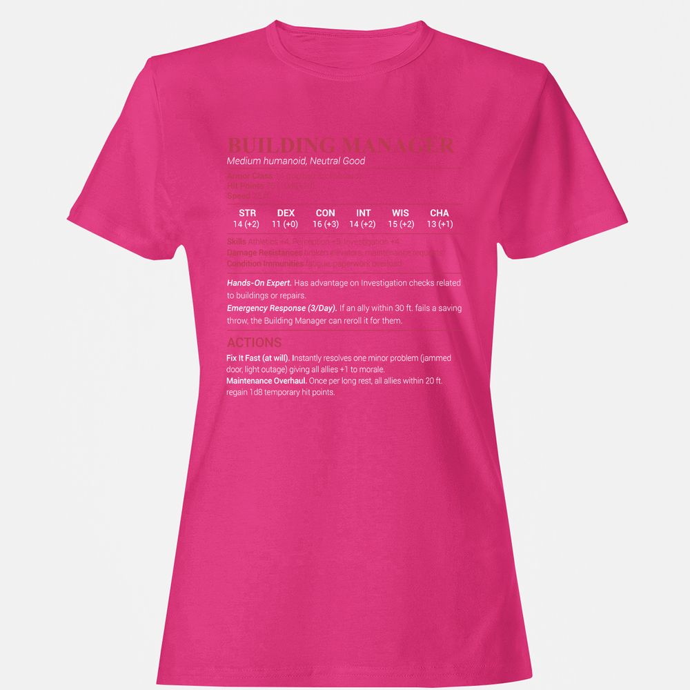 Building Manager Women's T-Shirt - Heliconia - 6
