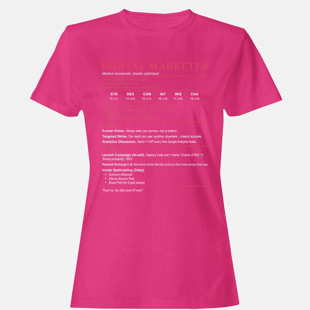 Digital Marketer Stats Women's T-Shirt - Heliconia - 6