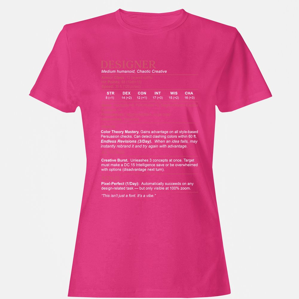 Designer Stats Women's T-Shirt - Heliconia - 6