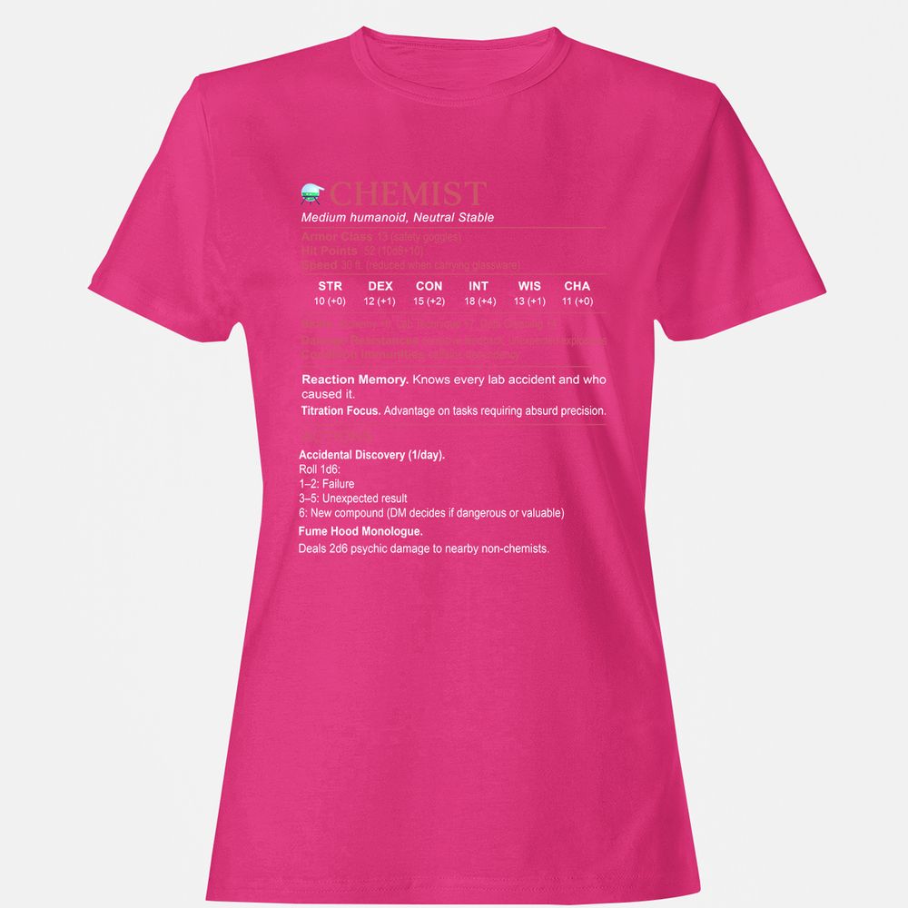 Chemist Stats Women's T-Shirt - Heliconia - 6
