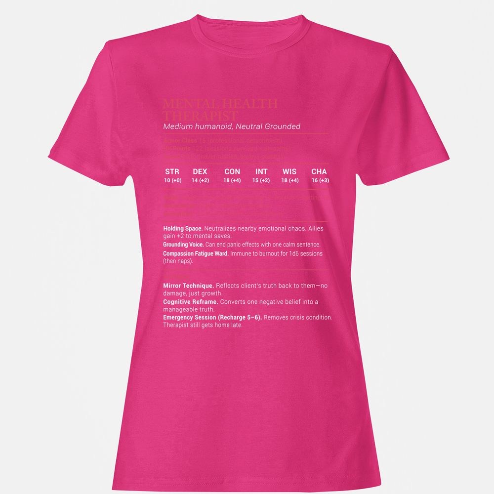 Mental Health Therapist Stats Women's T-Shirt - Heliconia - 6