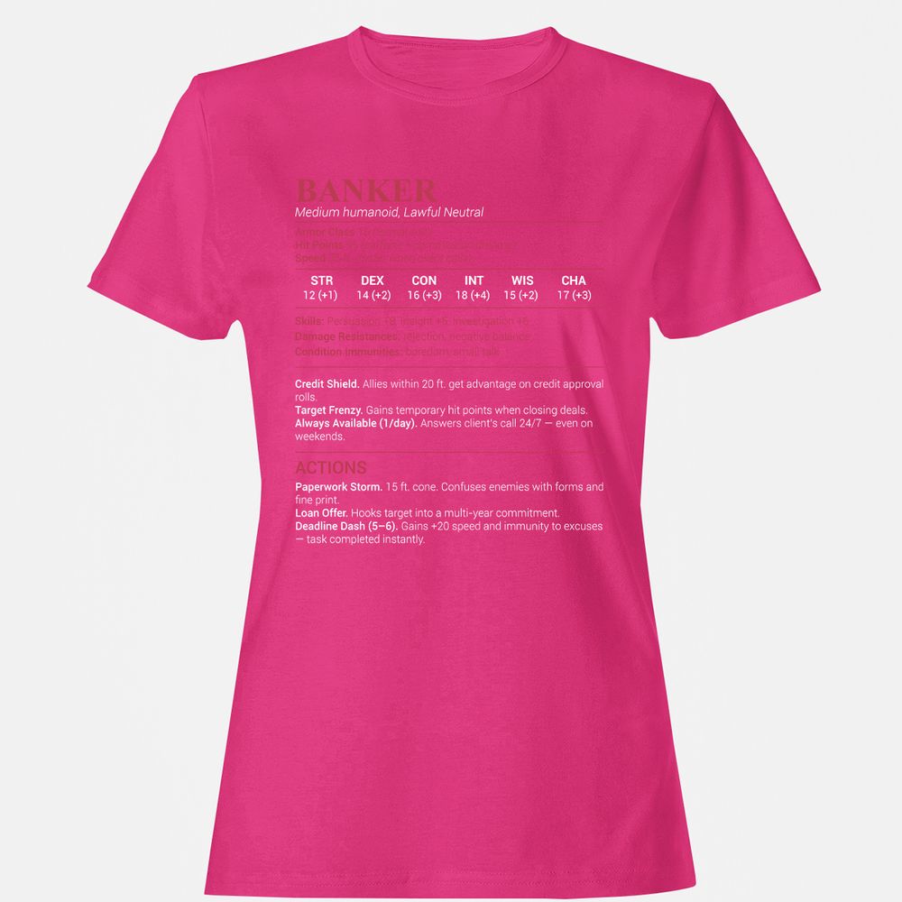 Banker Stats Women's T-Shirt - Heliconia - 6