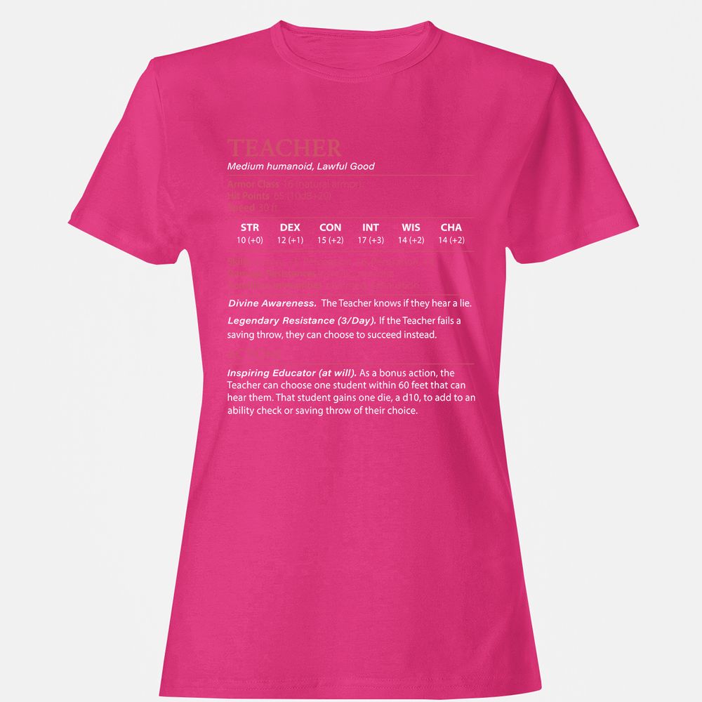 Teacher Women's T-Shirt - Heliconia - 6