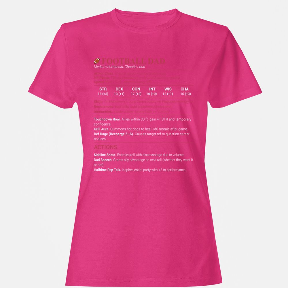Football Dad Women's T-Shirt - Heliconia - 6