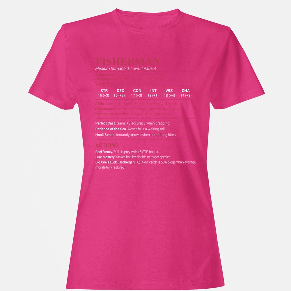 Fisherman Stats Women's T-Shirt - Heliconia - 6