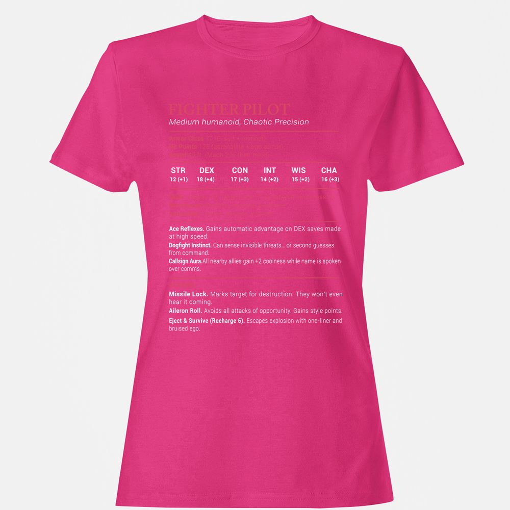 Fighter Pilot Stats Women's T-Shirt - Heliconia - 6