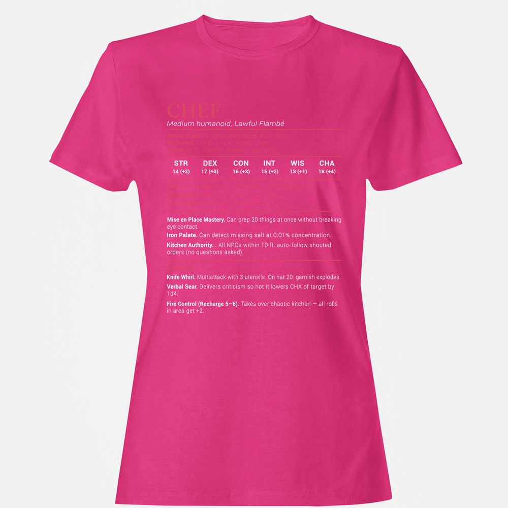 Chef Stats Women's T-Shirt - Heliconia - 6