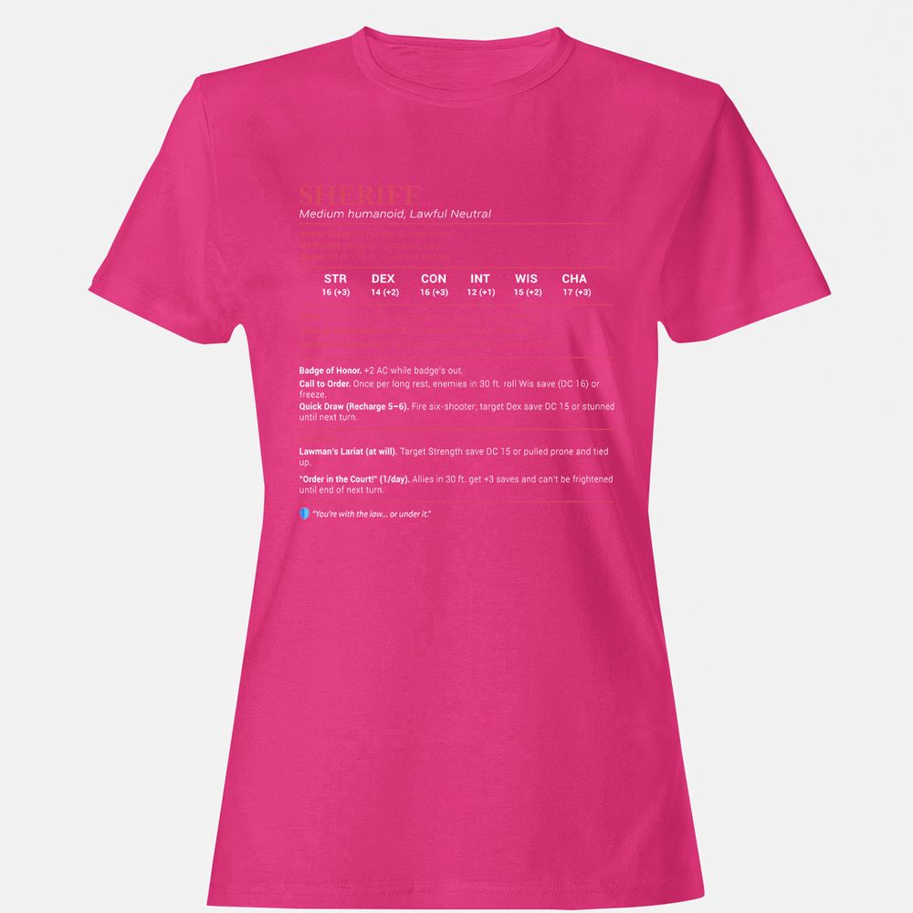 Sheriff Stats Women's T-Shirt - Heliconia - 6