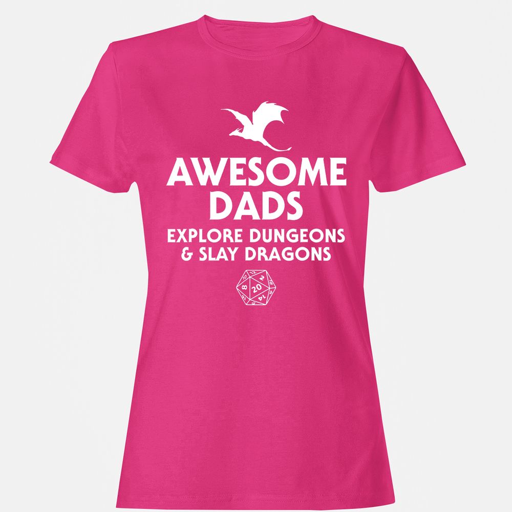 Awesome Dads Slay Dragons Women's T-Shirt - Heliconia - 6