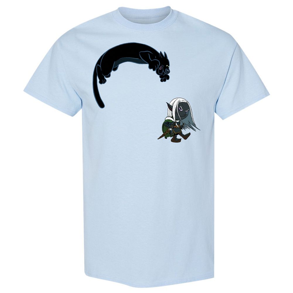 Drizzt and Guenhwyvar Classic Unisex T-Shirt - Light Blue - 6