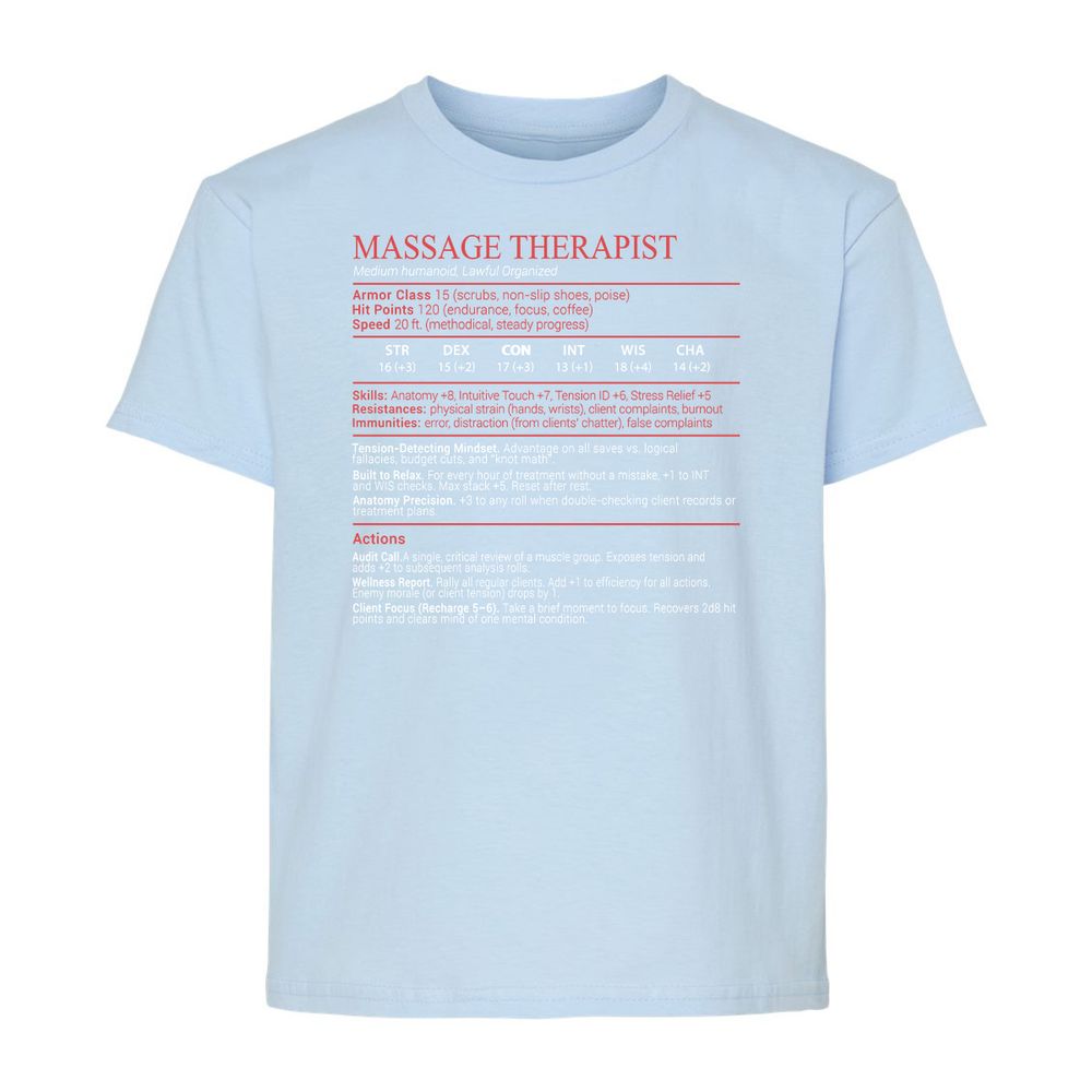 Massage Therapist Stats Block - Light Blue - 6