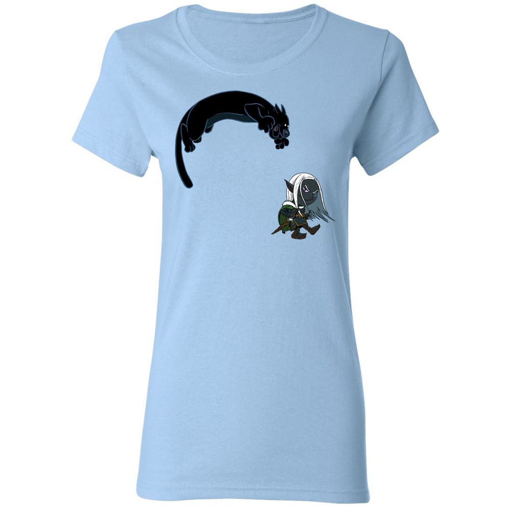 Drizzt and Guenhwyvar Women's T-Shirt - Light Blue - 6
