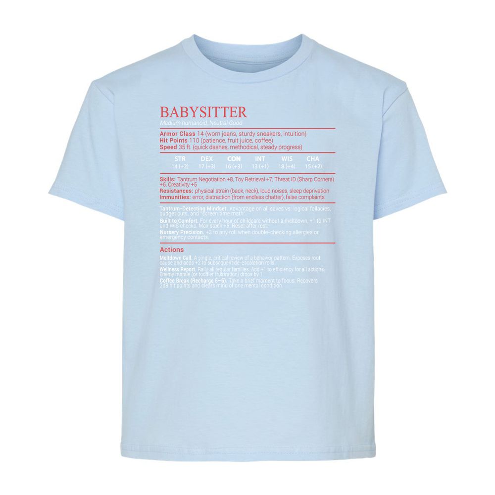 Baby Sitter Stats Block - Light Blue - 6