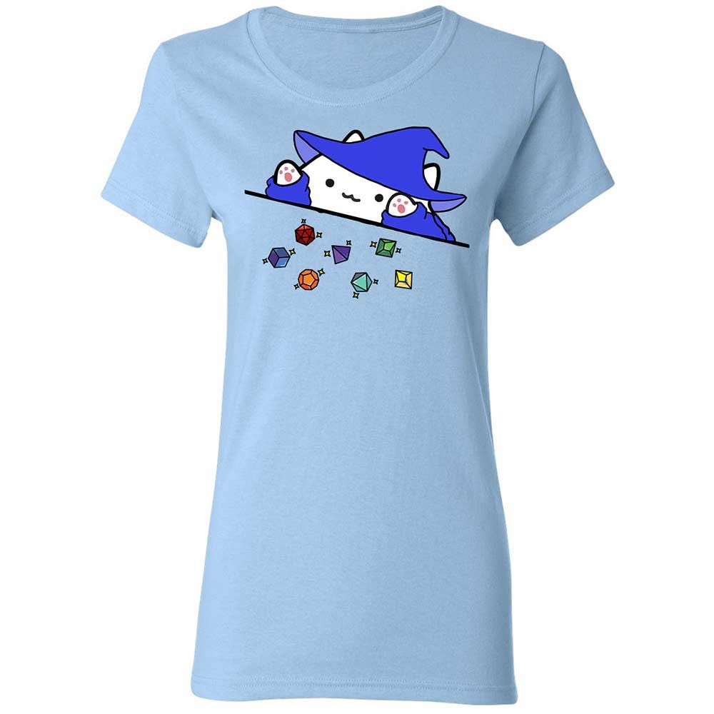 Cat Throws Dices Women's T-Shirt - Light Blue - 6