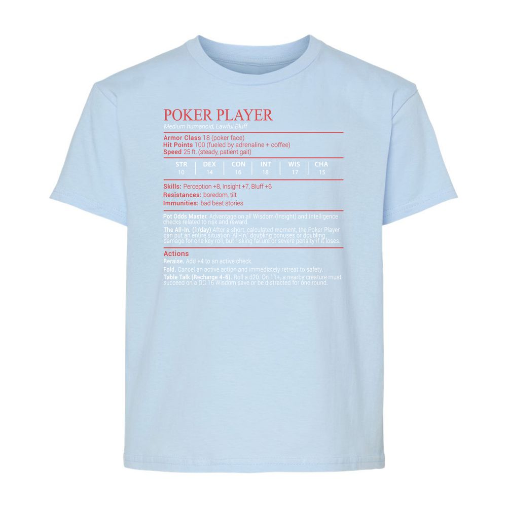 Poker Player Stats Block - Light Blue - 6