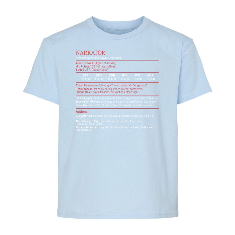 Narrator Stats Block - Light Blue - 6