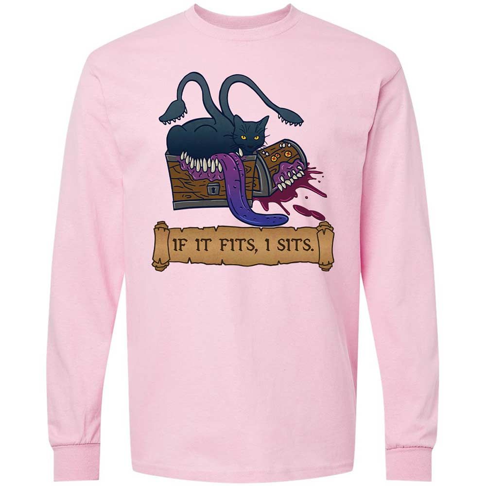 If It Fits I Sits Long Sleeve T-Shirt - Light Pink - 6