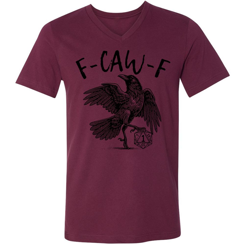 Unisex V-Neck T-Shirt - White - Maroon - 6