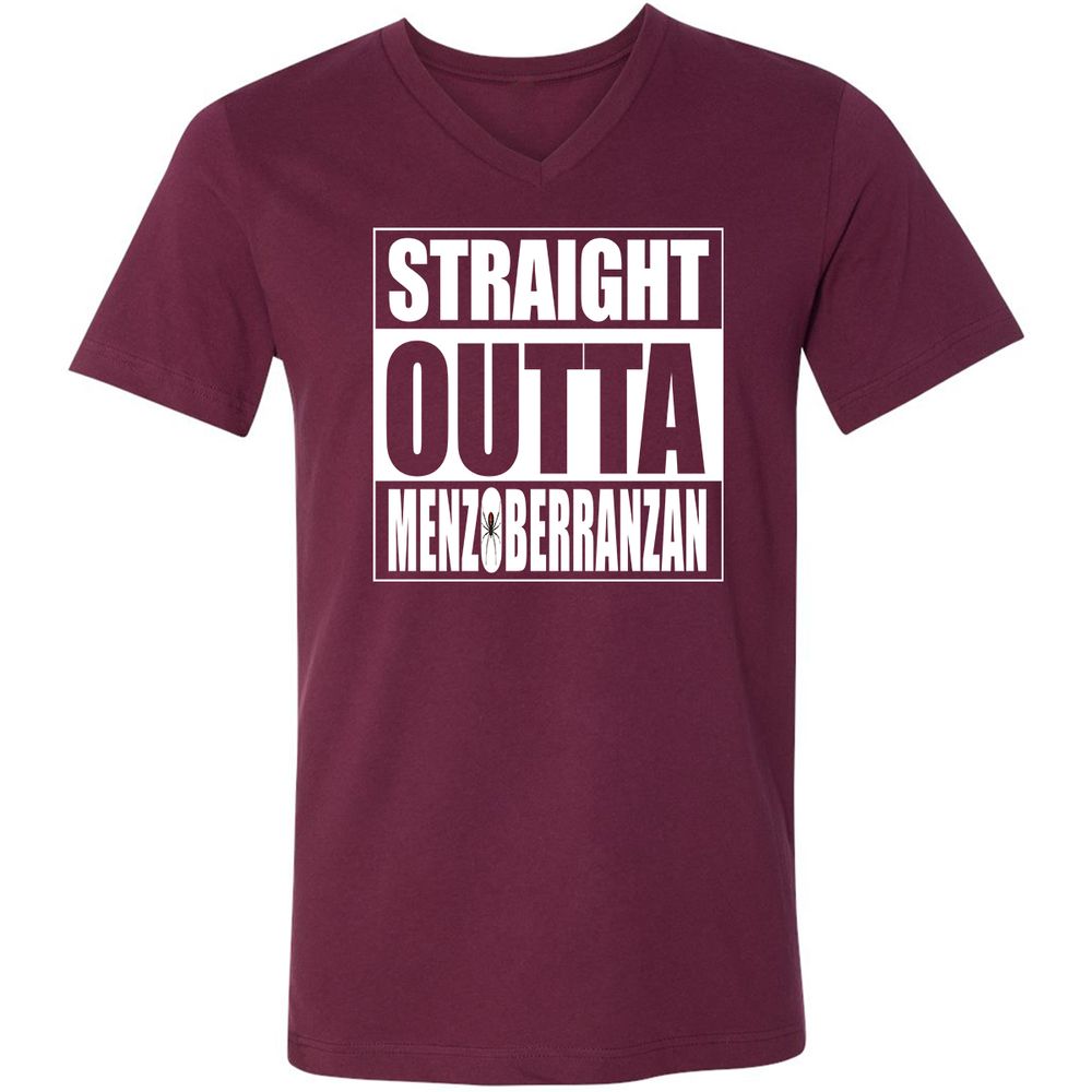 Straight Outta Menzoberranzan Unisex V-Neck T-Shirt - Maroon - 6