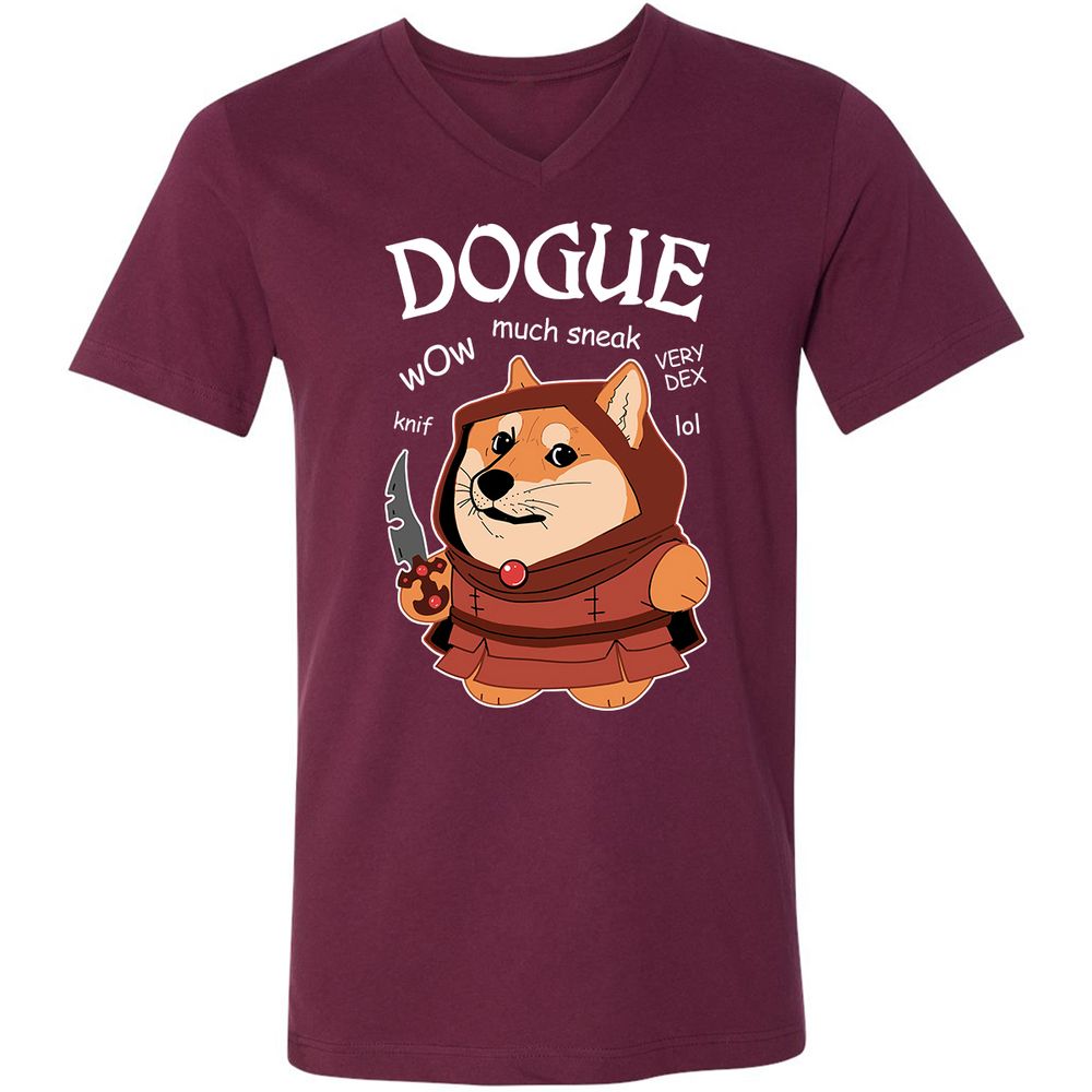 Dogue Class Unisex V-Neck T-Shirt - Maroon - 6