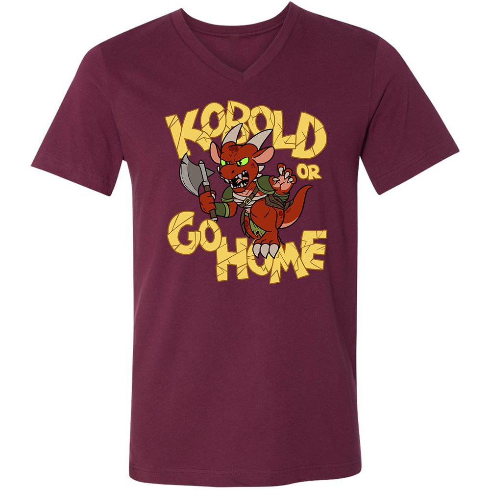 Kobold Or Go Home Unisex V-Neck T-Shirt - Maroon - 6