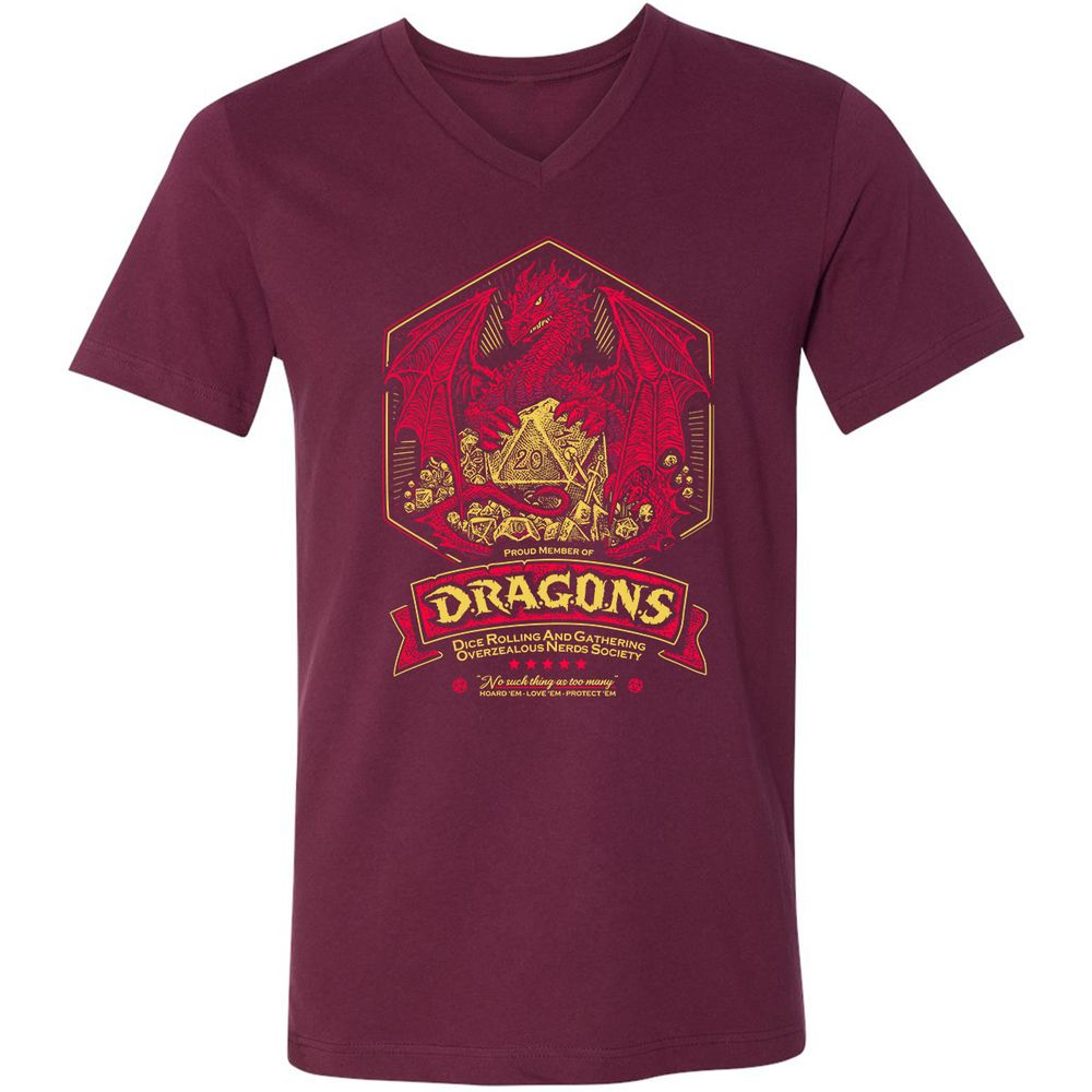Fantasy Dragon With Dice - Maroon - 6