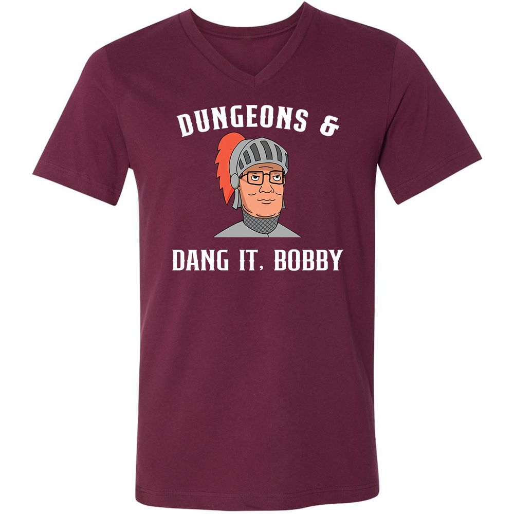 Dang It Bobby Unisex V-Neck T-Shirt - Maroon - 6