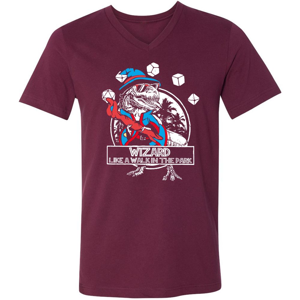 Wizard Like The Walk In The Park Unisex V-Neck T-Shirt - Maroon - 6