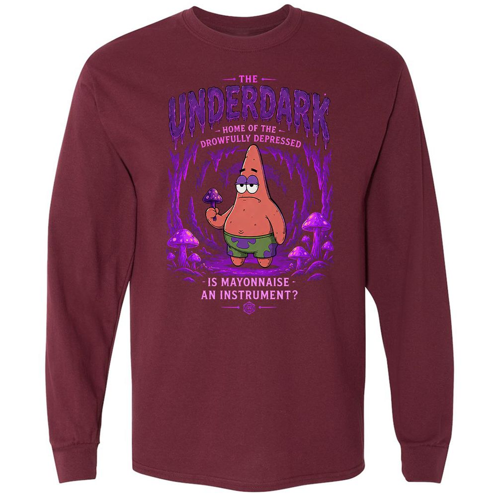 The Underdark Long Sleeve T-Shirt - Maroon - 6