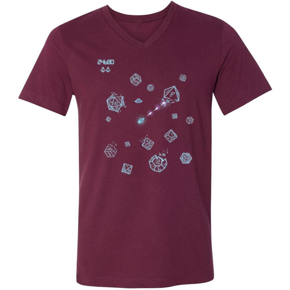 The Dices Game Unisex V-Neck T-Shirt - Maroon - 6